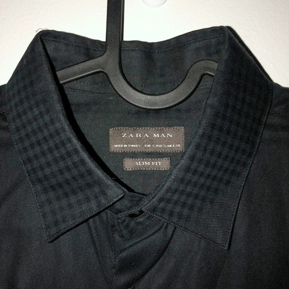 Zara Mixed Pattern Long Sleeve Slim Fit Button Down Shirt